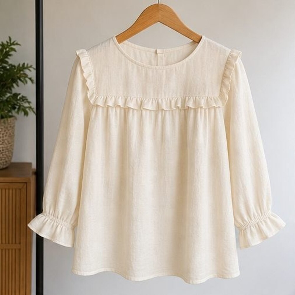 Cream Wrap Blouse